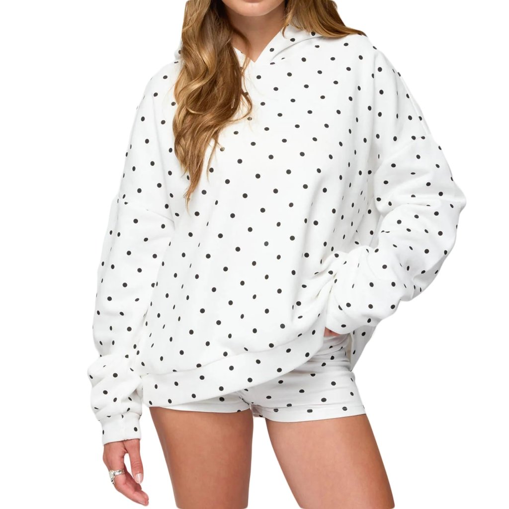 Oversized Polka Dot Sweatsuit Set Lounge Wear Y2k Chic Casual Two Piece